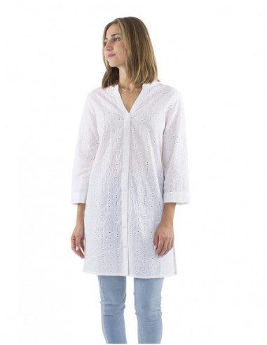 Tunic embroidered dress 100% cotton