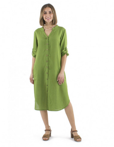 Robe chemise longue avec lin