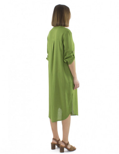 Robe chemise longue avec lin