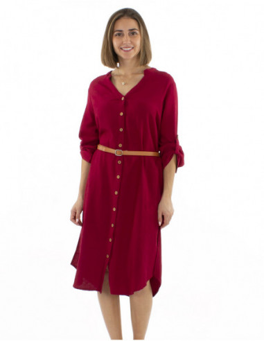 Long shirt dress with linen