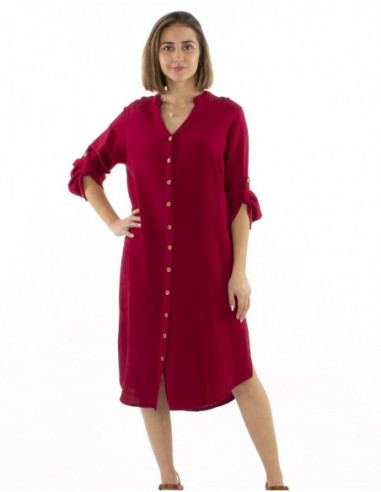 Long shirt dress with linen
