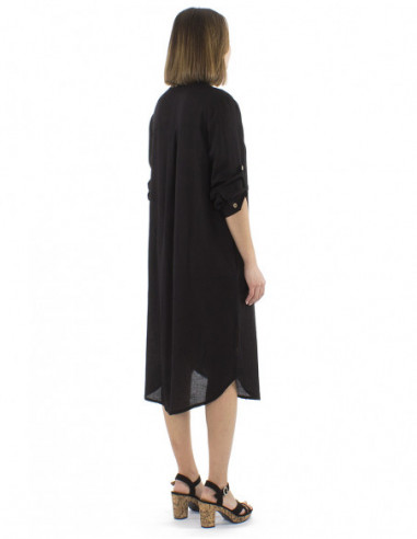 Long shirt dress with linen