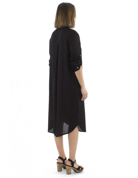 Long shirt dress with linen