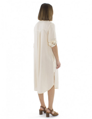 Robe chemise longue avec lin