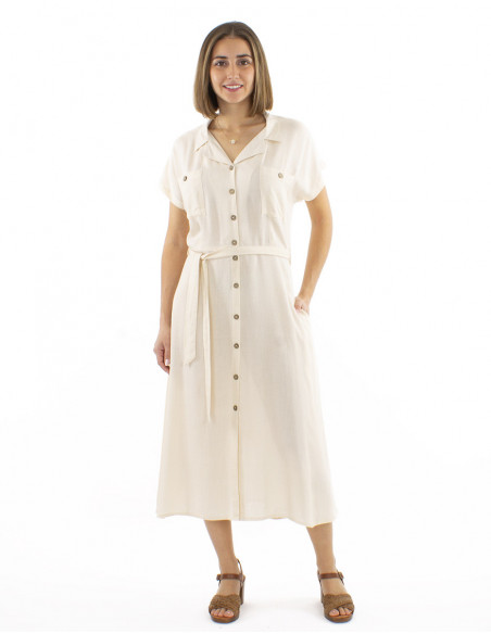 Chic midi dress with linen