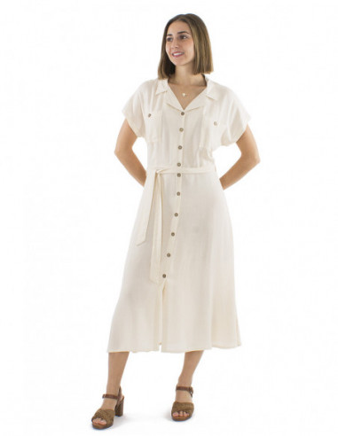 Chic midi dress with linen