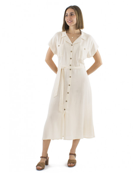 Chic midi dress with linen