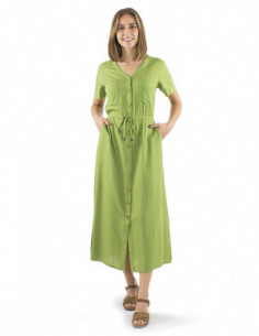 Long chic dress wooden buttons