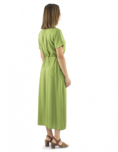 Long chic dress wooden buttons