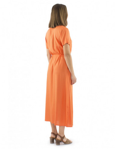Long chic dress wooden buttons