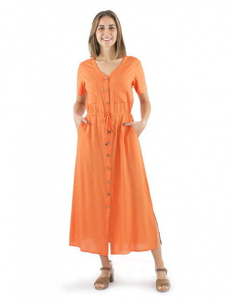 Robe longue et fluide bohème chic couleur vive