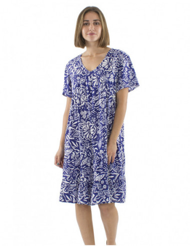 Robe mi-longue motif original fleuri