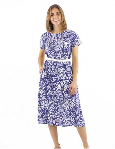 Midi dress original flowery pattern