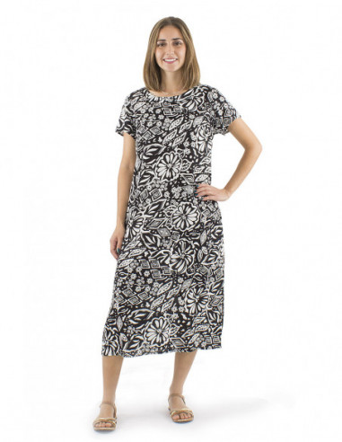 Robe midi motif fleuri original