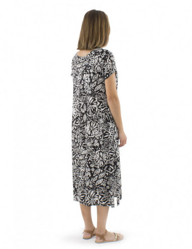 Robe midi bohème originale motif abstrait