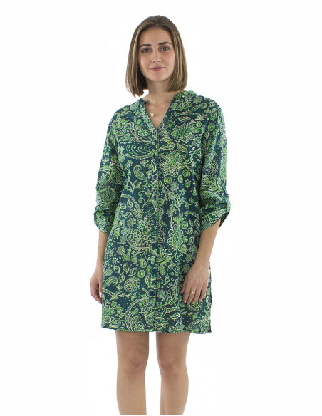 Robe tunique motif cachemire ethnique