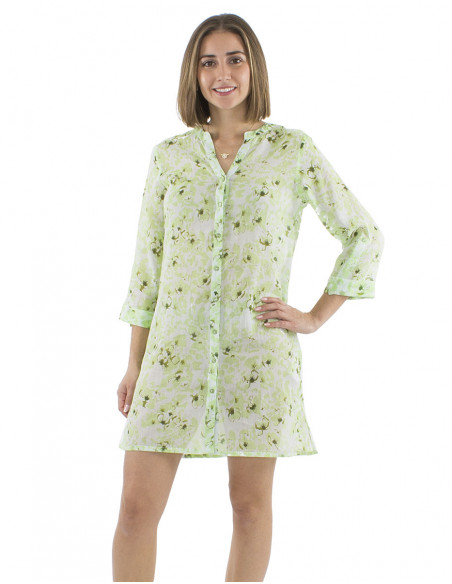 Robe tunique bohème romantique à fleurs, légère