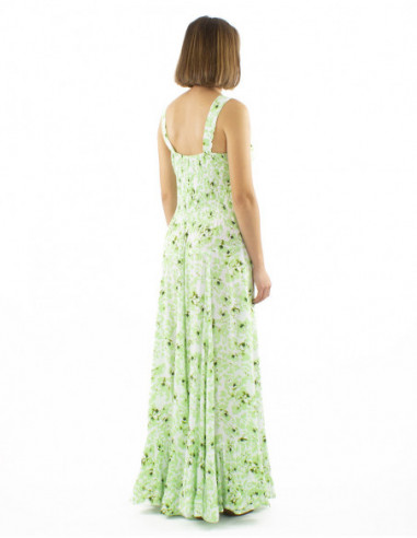 Robe longue romantique bohème fleurie larges bretelles