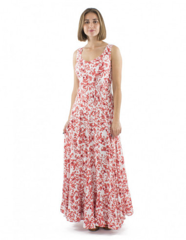 Robe longue romantique bohème fleurie larges bretelles