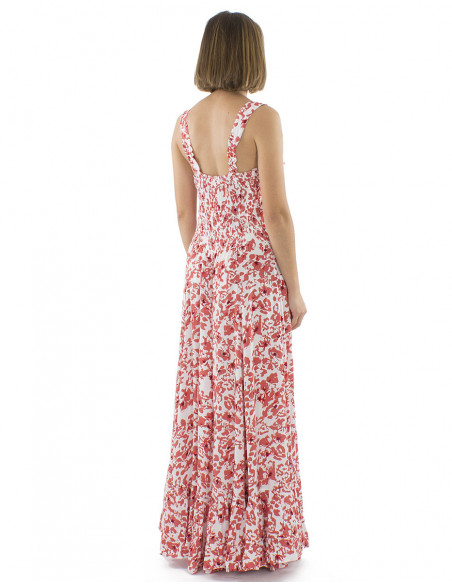 Robe longue romantique bohème fleurie larges bretelles