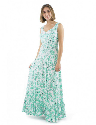Robe longue romantique bohème fleurie larges bretelles