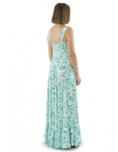 Robe longue romantique bohème fleurie larges bretelles