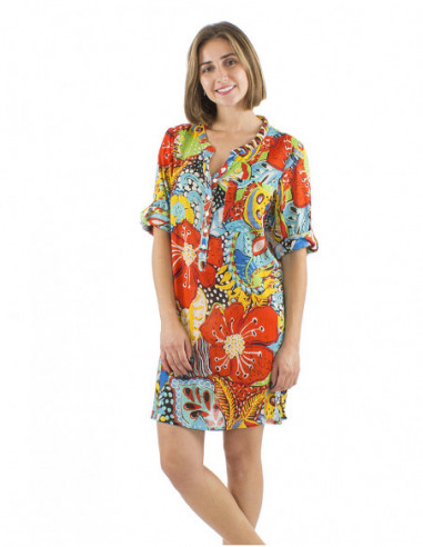 Robe tunique style art naïf