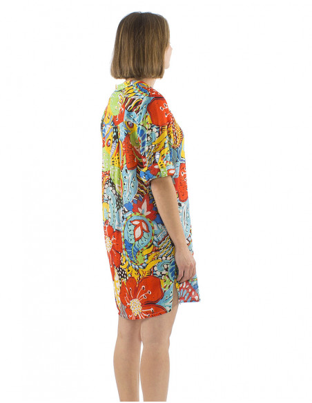 Naive art style tunic dress