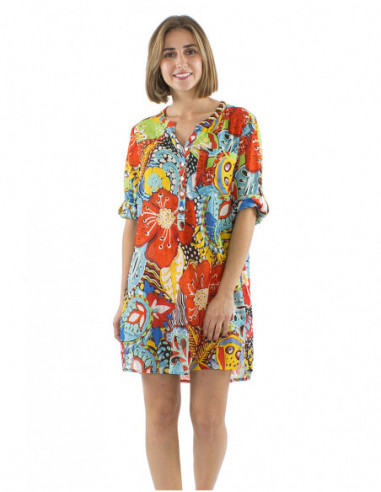 Naive art style tunic dress