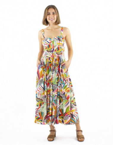 Robe longue motif multicolore