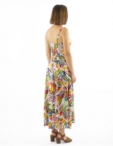 Robe longue motif multicolore
