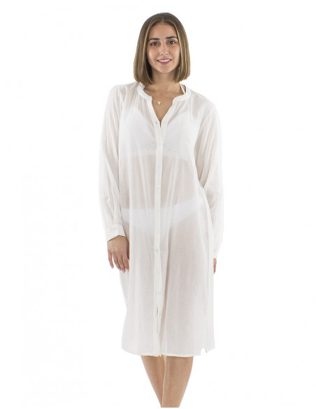 Robe de plage longue légère transparente