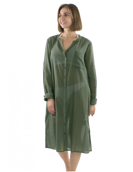 Robe de plage longue légère transparente