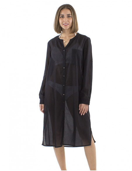 Robe de plage longue légère transparente