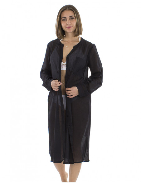 Robe de plage longue légère transparente