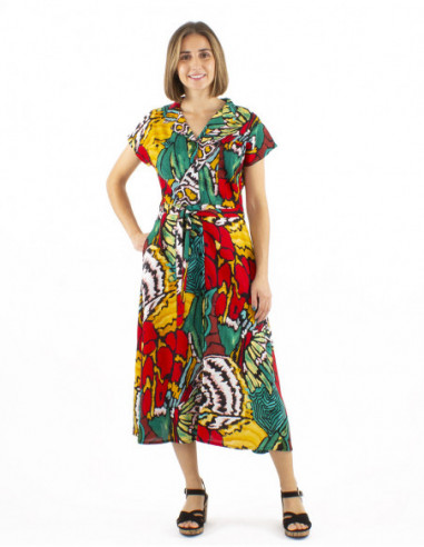 Robe longue originale motif abstrait