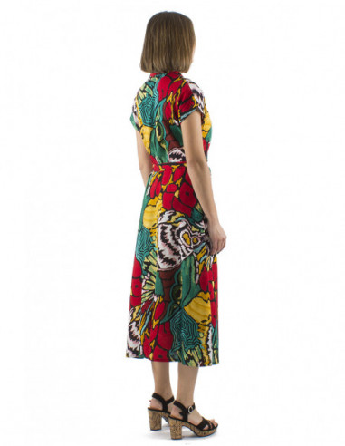 Original long dress abstract pattern