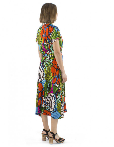 Original long dress abstract pattern