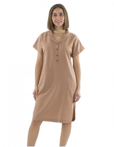 Robe chic mi-longue avec lin