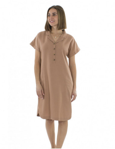 Mid-length chic dress with linen