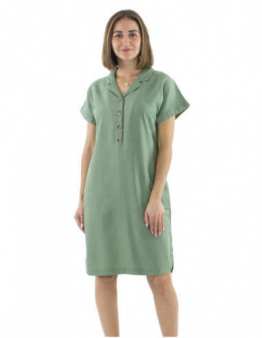 Robe chic mi-longue avec lin