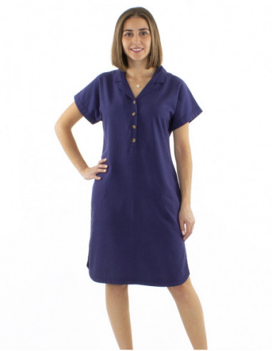 Robe chic mi-longue avec lin
