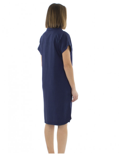 Mid-length chic dress with linen