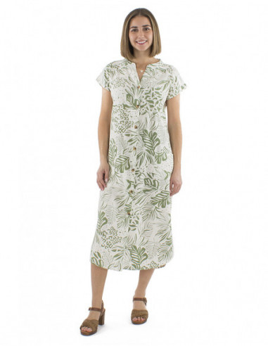Robe midi original boho chic avec lin