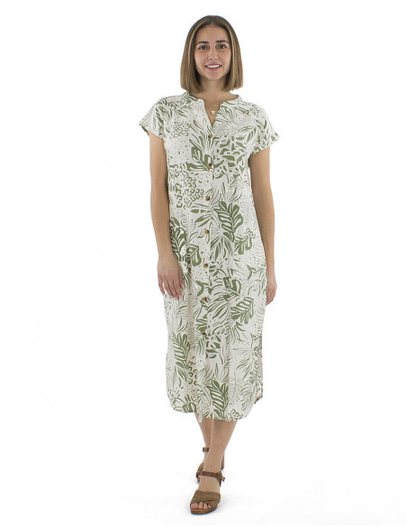 Original boho midi dress with linen