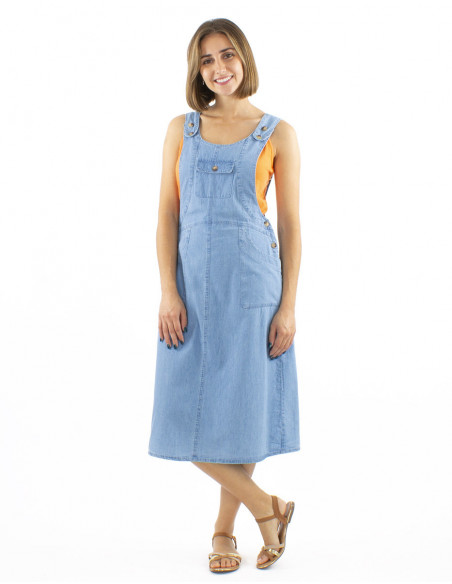 Denim overall dress 100% cotton