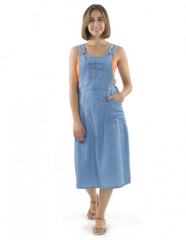 Denim overall dress 100% cotton