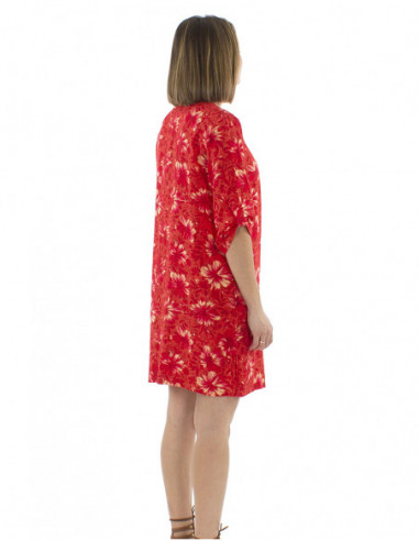 Robe tunique motif fleuri tropical