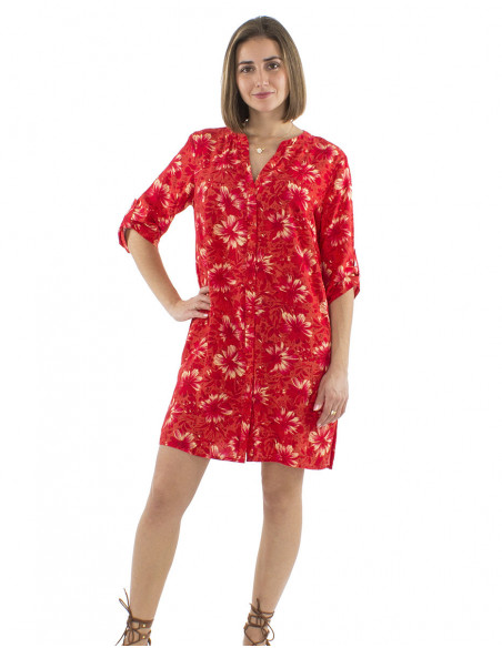 Robe bohème mi-longue fleurie