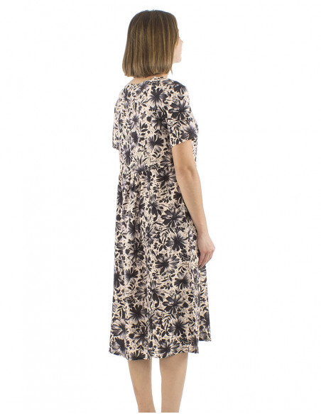 Boho midi dress flowery pattern